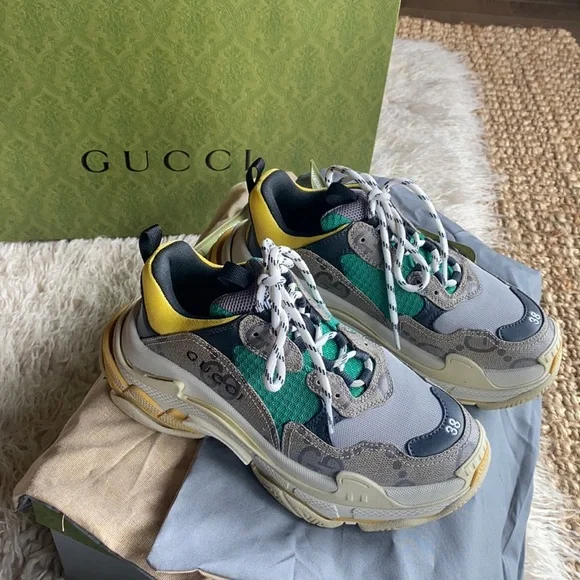 Gucci x Balenciaga Triple S Sneakers worn once
